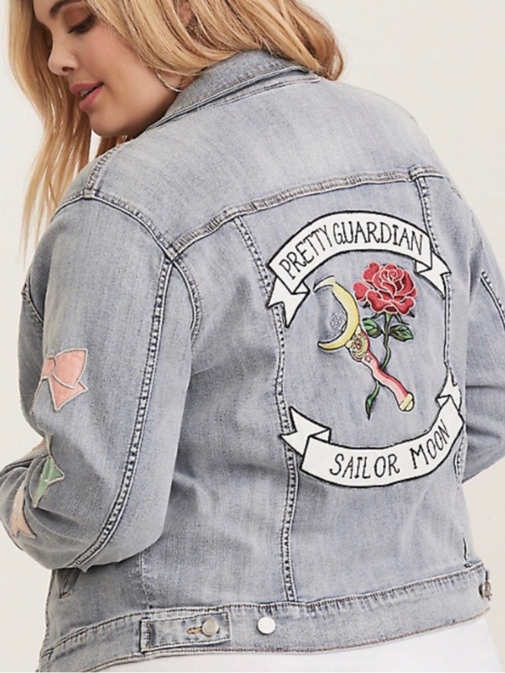 Torrid Sailor Moon Patched Denim Jacket in Blue